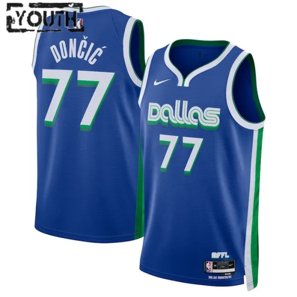 Nike Dallas Mavericks Luka Doncic 77 Lasten Pelipaita City Edition 2022-23 Swingman Sininen Nike Dallas Mavericks Luka Doncic 77 Lasten Pelipaita City Edition 2022-23 Swingman Sininen