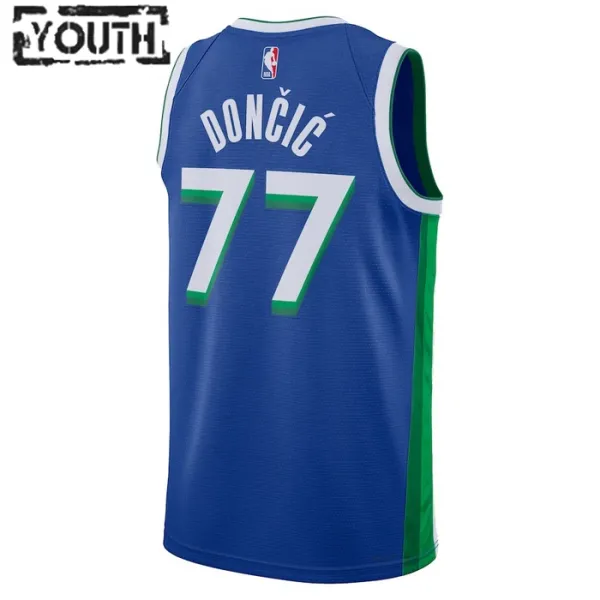 Nike Dallas Mavericks Luka Doncic 77 Lasten Pelipaita City Edition 2022-23 Swingman Sininen