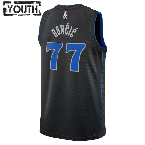 Nike Dallas Mavericks Luka Doncic Lasten Pelipaita City Edition 2023-24 Swingman Musta