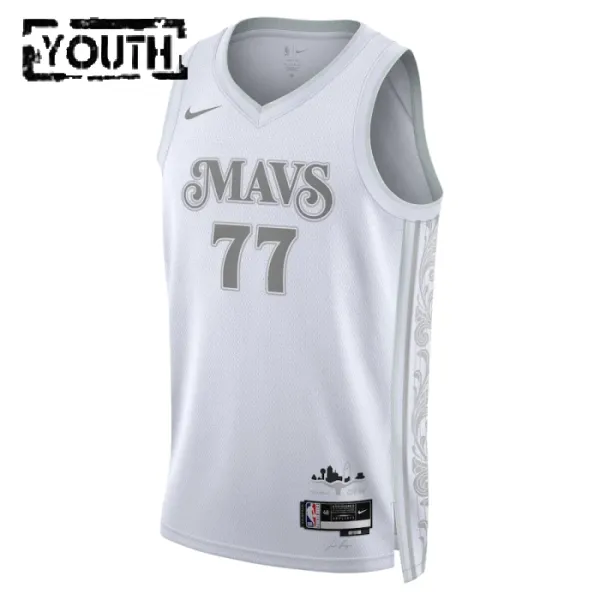 Nike Dallas Mavericks Luka Doncic Lasten Pelipaita City Edition 2024-25 Swingman Valkoinen