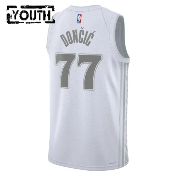 Nike Dallas Mavericks Luka Doncic Lasten Pelipaita City Edition 2024-25 Swingman Valkoinen