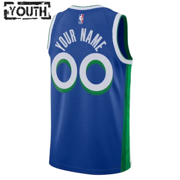 Nike Dallas Mavericks Personoitava Lasten Pelipaita City Edition 2022-23 Swingman Sininen