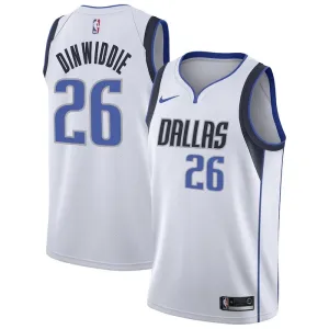 Nike Dallas Mavericks Spencer Dinwiddie 26 Miesten Pelipaita Association Edition Swingman Valkoinen