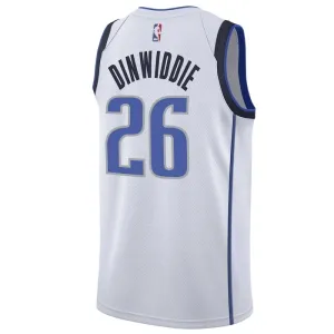 Nike Dallas Mavericks Spencer Dinwiddie 26 Miesten Pelipaita Association Edition Swingman Valkoinen