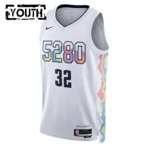 Nike Denver Nuggets Aaron Gordon Lasten Pelipaita City Edition 2024-25 Swingman Valkoinen