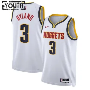 Nike Denver Nuggets Bones Hyland 3 Lasten Pelipaita Association Edition Swingman Valkoinen