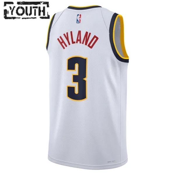 Nike Denver Nuggets Bones Hyland 3 Lasten Pelipaita Association Edition Swingman Valkoinen