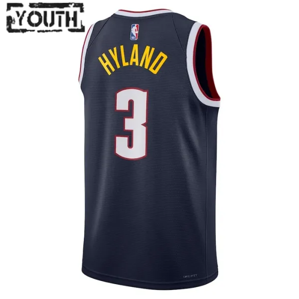 Nike Denver Nuggets Bones Hyland 3 Lasten Pelipaita Icon Edition Swingman Laivasto