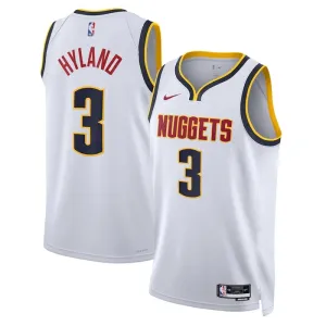 Nike Denver Nuggets Bones Hyland 3 Miesten Pelipaita Association Edition Swingman Valkoinen