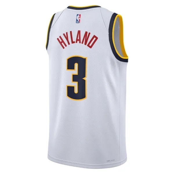Nike Denver Nuggets Bones Hyland 3 Miesten Pelipaita Association Edition Swingman Valkoinen