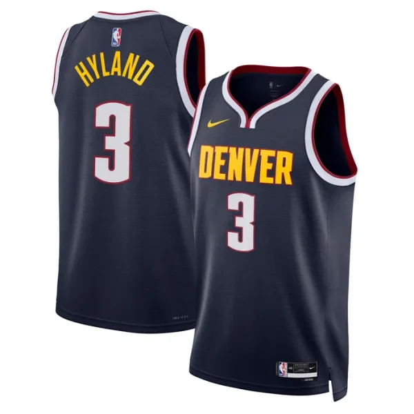 Nike Denver Nuggets Bones Hyland 3 Miesten Pelipaita Icon Edition Swingman Laivasto Nike Denver Nuggets Bones Hyland 3 Miesten Pelipaita Icon Edition Swingman Laivasto