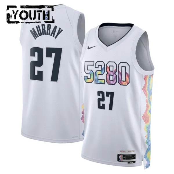 Nike Denver Nuggets Jamal Murray Lasten Pelipaita City Edition 2024-25 Swingman Valkoinen Nike Denver Nuggets Jamal Murray Lasten Pelipaita City Edition 2024-25 Swingman Valkoinen