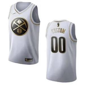 Nike Denver Nuggets Limited Personoitava Miesten Pelipaita Golden Edition Swingman Valkoinen Nike Denver Nuggets Limited Personoitava Miesten Pelipaita Golden Edition Swingman Valkoinen