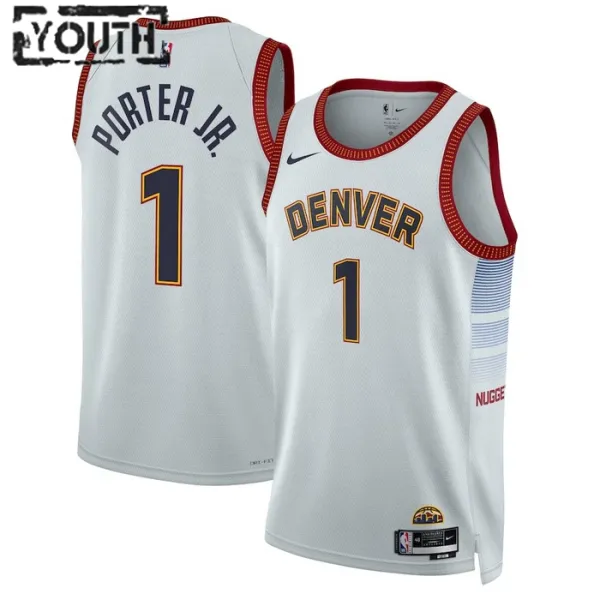 Nike Denver Nuggets Michael Porter JR 1 Lasten Pelipaita City Edition 2022-23 Swingman Harmaa Nike Denver Nuggets Michael Porter JR 1 Lasten Pelipaita City Edition 2022-23 Swingman Harmaa