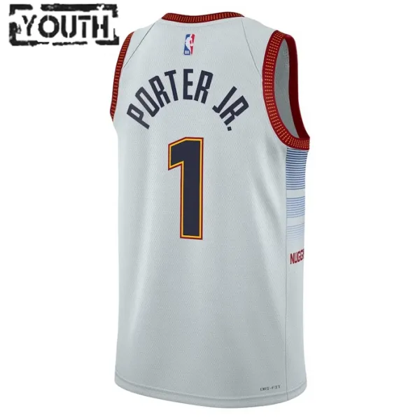 Nike Denver Nuggets Michael Porter JR 1 Lasten Pelipaita City Edition 2022-23 Swingman Harmaa