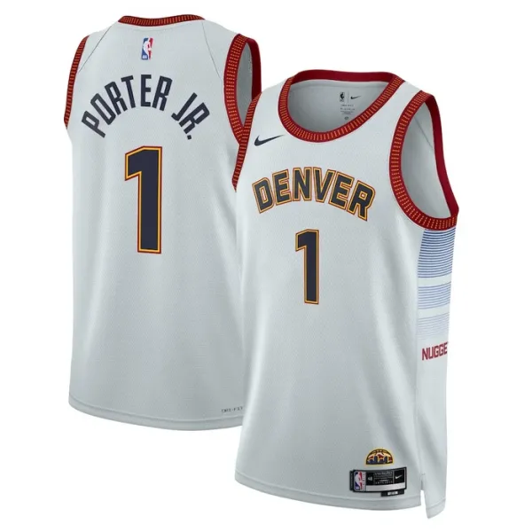 Nike Denver Nuggets Michael Porter JR 1 Miesten Pelipaita City Edition 2022-23 Swingman Harmaa Nike Denver Nuggets Michael Porter JR 1 Miesten Pelipaita City Edition 2022-23 Swingman Harmaa