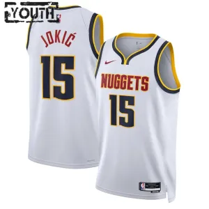 Nike Denver Nuggets Nikola Jokic 15 Lasten Pelipaita Association Edition Swingman Valkoinen