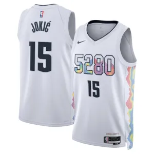 Nike Denver Nuggets Nikola Jokic Miesten Pelipaita City Edition 2024-25 Swingman Valkoinen