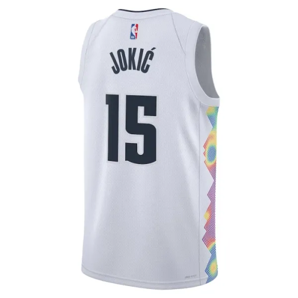 Nike Denver Nuggets Nikola Jokic Miesten Pelipaita City Edition 2024-25 Swingman Valkoinen