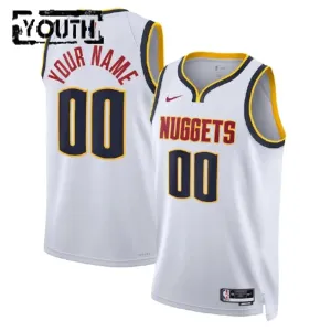 Nike Denver Nuggets Personoitava Lasten Pelipaita Association Edition Swingman Valkoinen