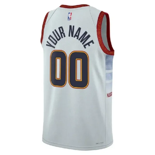 Nike Denver Nuggets Personoitava Miesten Pelipaita City Edition 2022-23 Swingman Valkoinen