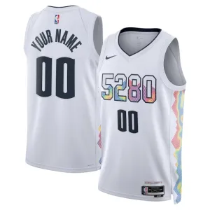 Nike Denver Nuggets Personoitava Miesten Pelipaita City Edition 2024-25 Swingman Valkoinen