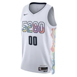 Nike Denver Nuggets Personoitava Miesten Pelipaita City Edition 2024-25 Swingman Valkoinen
