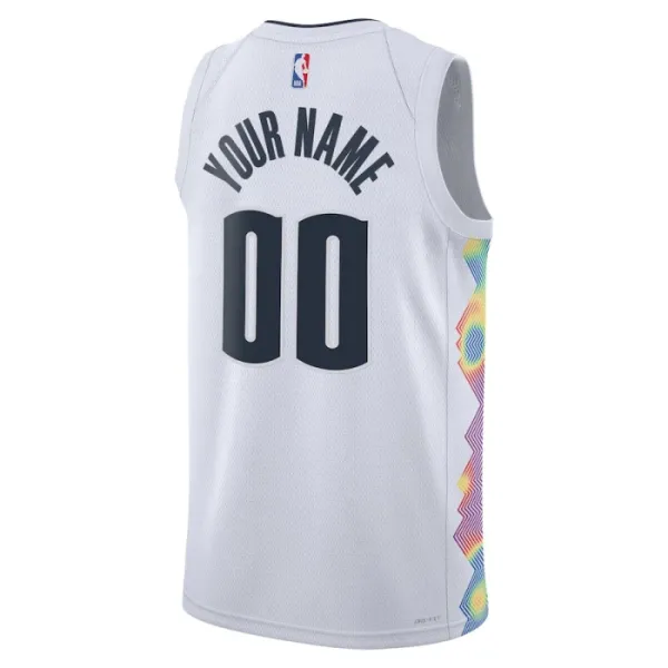 Nike Denver Nuggets Personoitava Miesten Pelipaita City Edition 2024-25 Swingman Valkoinen