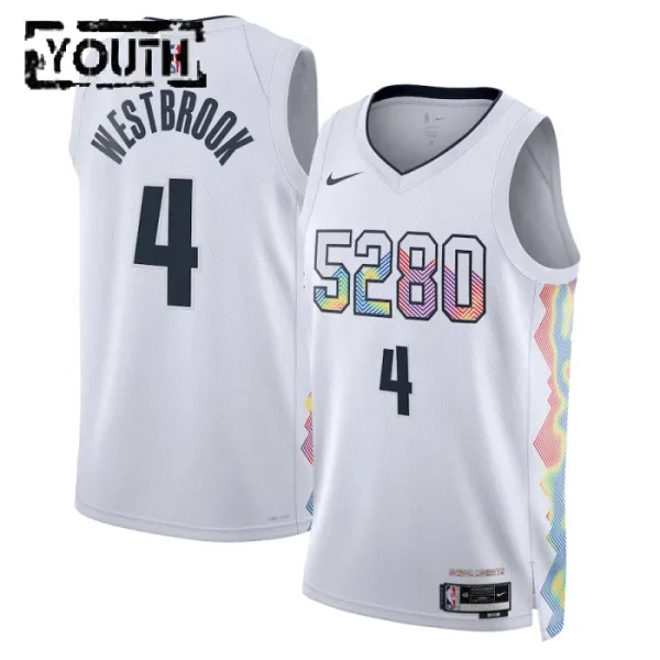 Nike Denver Nuggets Russell Westbrook Lasten Pelipaita City Edition 2024-25 Swingman Valkoinen Nike Denver Nuggets Russell Westbrook Lasten Pelipaita City Edition 2024-25 Swingman Valkoinen