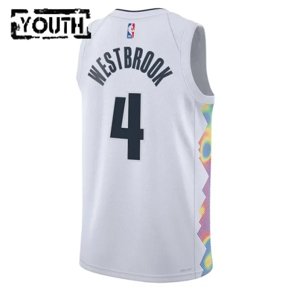 Nike Denver Nuggets Russell Westbrook Lasten Pelipaita City Edition 2024-25 Swingman Valkoinen