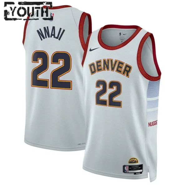 Nike Denver Nuggets Zeke Nnaji 22 Lasten Pelipaita City Edition 2022-23 Swingman Harmaa Nike Denver Nuggets Zeke Nnaji 22 Lasten Pelipaita City Edition 2022-23 Swingman Harmaa