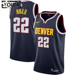 Nike Denver Nuggets Zeke Nnaji 22 Lasten Pelipaita Icon Edition Swingman Laivasto