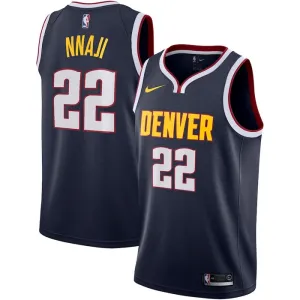 Nike Denver Nuggets Zeke Nnaji 22 Miesten Pelipaita Icon Edition Swingman Laivasto
