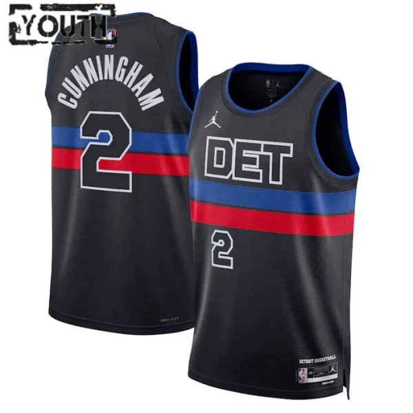Detroit Pistons Jordan Cade Cunningham 2 Lasten Pelipaita Statement Edition Swingman Musta Detroit Pistons Jordan Cade Cunningham 2 Lasten Pelipaita Statement Edition Swingman Musta