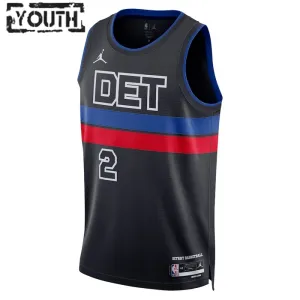 Detroit Pistons Jordan Cade Cunningham 2 Lasten Pelipaita Statement Edition Swingman Musta