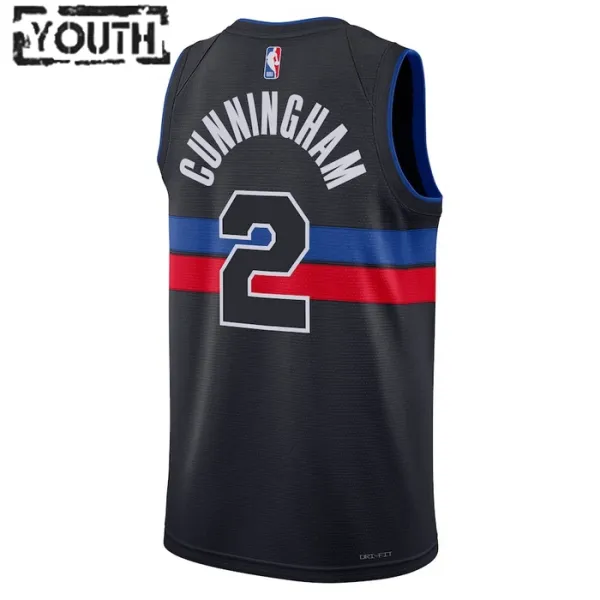 Detroit Pistons Jordan Cade Cunningham 2 Lasten Pelipaita Statement Edition Swingman Musta