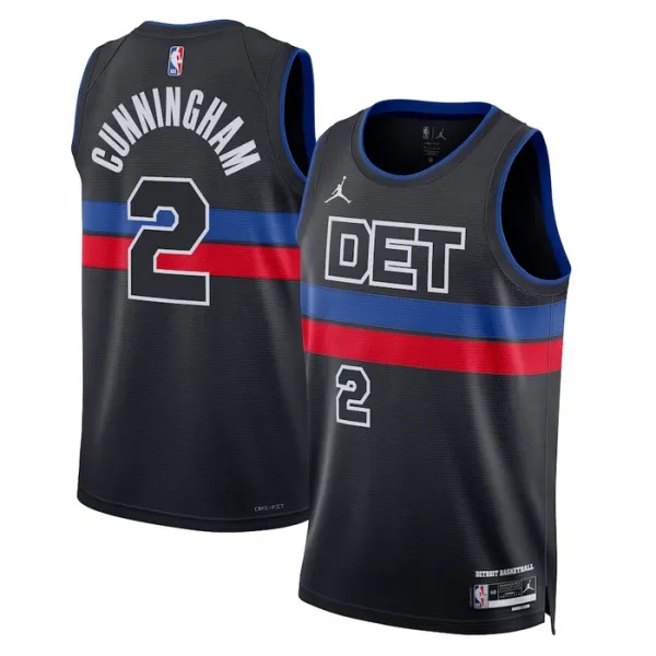 Detroit Pistons Jordan Cade Cunningham 2 Miesten Pelipaita Statement Edition Swingman Musta Detroit Pistons Jordan Cade Cunningham 2 Miesten Pelipaita Statement Edition Swingman Musta