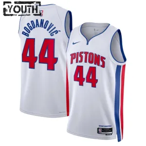 Nike Detroit Pistons Bojan Bogdanovic 44 Lasten Pelipaita Association Edition Swingman Valkoinen