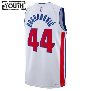 Nike Detroit Pistons Bojan Bogdanovic 44 Lasten Pelipaita Association Edition Swingman Valkoinen