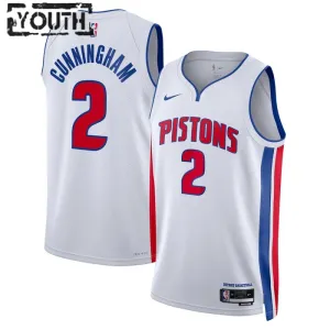 Nike Detroit Pistons Cade Cunningham 2 Lasten Pelipaita Association Edition Swingman Valkoinen