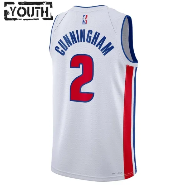 Nike Detroit Pistons Cade Cunningham 2 Lasten Pelipaita Association Edition Swingman Valkoinen