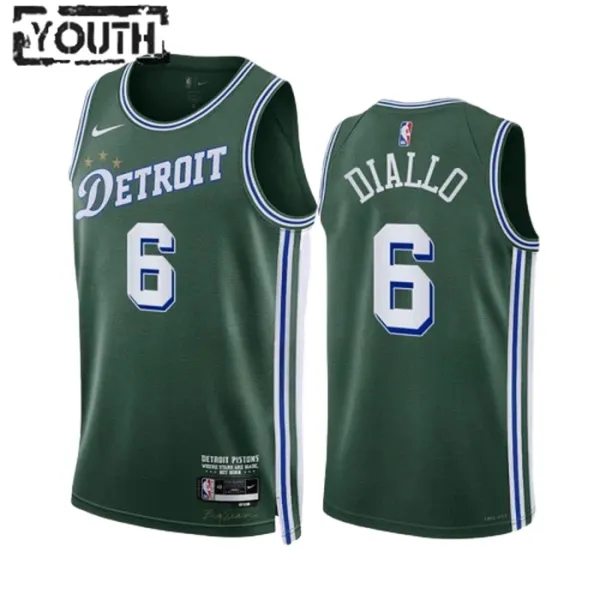 Nike Detroit Pistons Hamidou Diallo 6 Lasten Pelipaita City Edition 2022-23 Swingman Vihreä Nike Detroit Pistons Hamidou Diallo 6 Lasten Pelipaita City Edition 2022-23 Swingman Vihreä