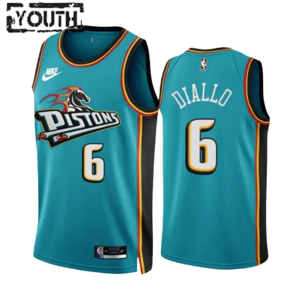 Nike Detroit Pistons Hamidou Diallo 6 Lasten Pelipaita Classic Edition 2022-23 Swingman Sinivihreä Nike Detroit Pistons Hamidou Diallo 6 Lasten Pelipaita Classic Edition 2022-23 Swingman Sinivihreä