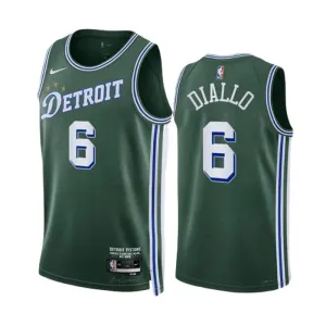 Nike Detroit Pistons Hamidou Diallo 6 Miesten Pelipaita City Edition 2022-23 Swingman Vihreä