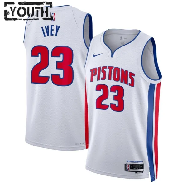 Nike Detroit Pistons Jaden Ivey 23 Lasten Pelipaita Association Edition Swingman Valkoinen Nike Detroit Pistons Jaden Ivey 23 Lasten Pelipaita Association Edition Swingman Valkoinen