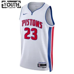 Nike Detroit Pistons Jaden Ivey 23 Lasten Pelipaita Association Edition Swingman Valkoinen