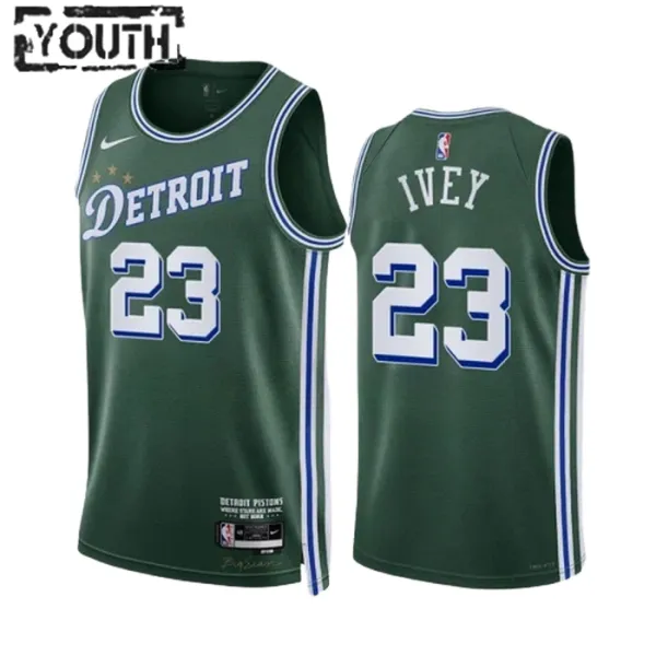 Nike Detroit Pistons Jaden Ivey 23 Lasten Pelipaita City Edition 2022-23 Swingman Vihreä Nike Detroit Pistons Jaden Ivey 23 Lasten Pelipaita City Edition 2022-23 Swingman Vihreä