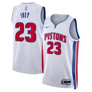 Nike Detroit Pistons Jaden Ivey 23 Miesten Pelipaita Association Edition Swingman Valkoinen