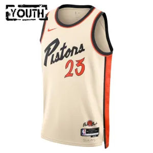 Nike Detroit Pistons Jaden Ivey Lasten Pelipaita City Edition 2024-25 Swingman Valkoinen