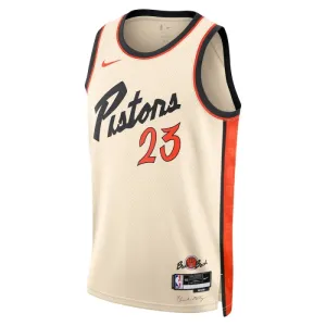 Nike Detroit Pistons Jaden Ivey Miesten Pelipaita City Edition 2024-25 Swingman Valkoinen